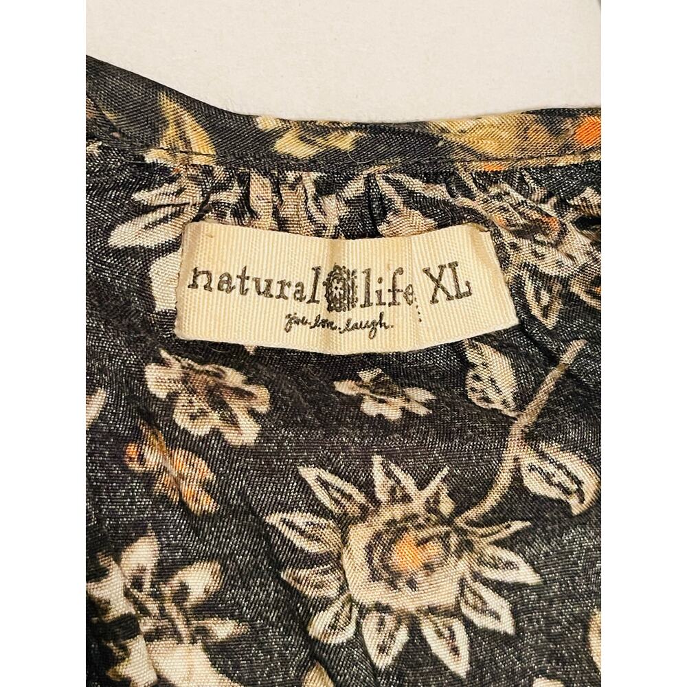 Natural Life Lula Tiered Maxi Dress Floral Multicolor size XL Boho Peasant - Picture 5 of 9